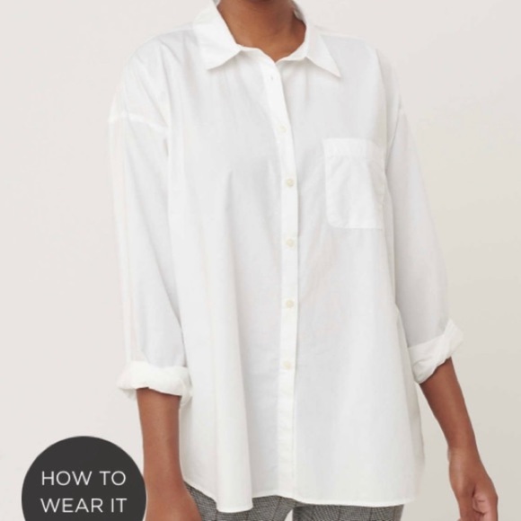 Loft white button down top NWT - Picture 2 of 4